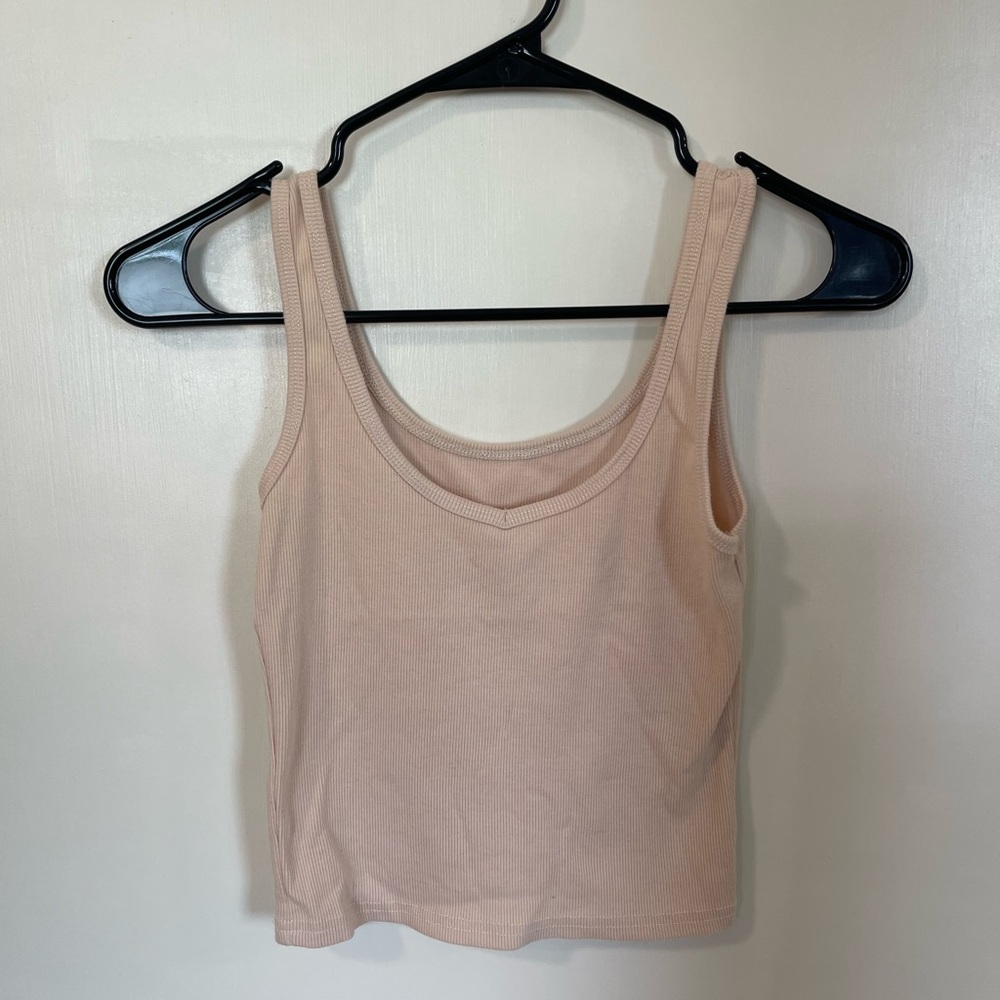 Beige cream crop tank top